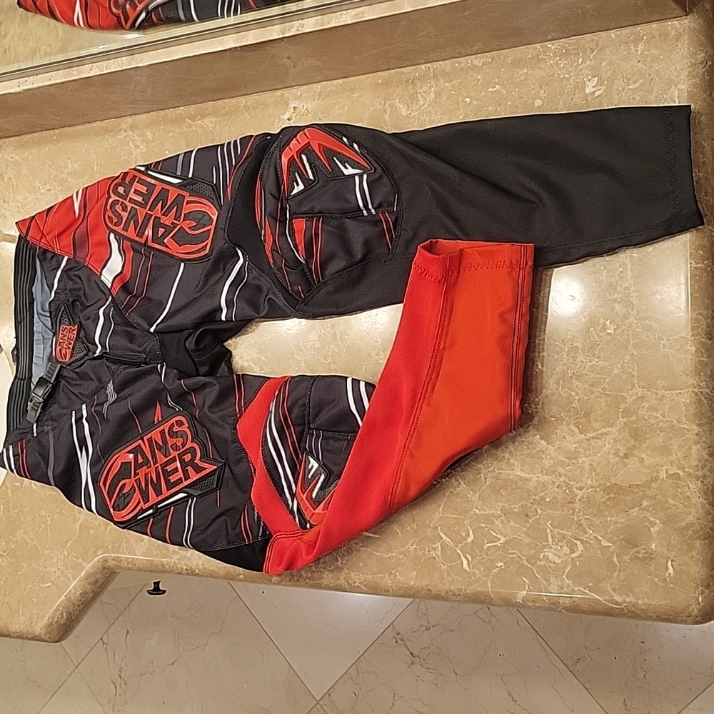 ANSWER SYNCRON ADULT MOTOCROSS PANTS, 2013, RED/BLACK, SZ US-28 - Picture 7 of 16